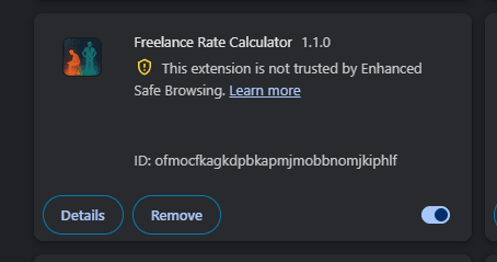 Extension loaded in Chrome